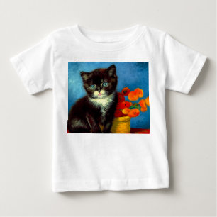 T-shirt Pour Bébé Chat smoking Van Gogh
