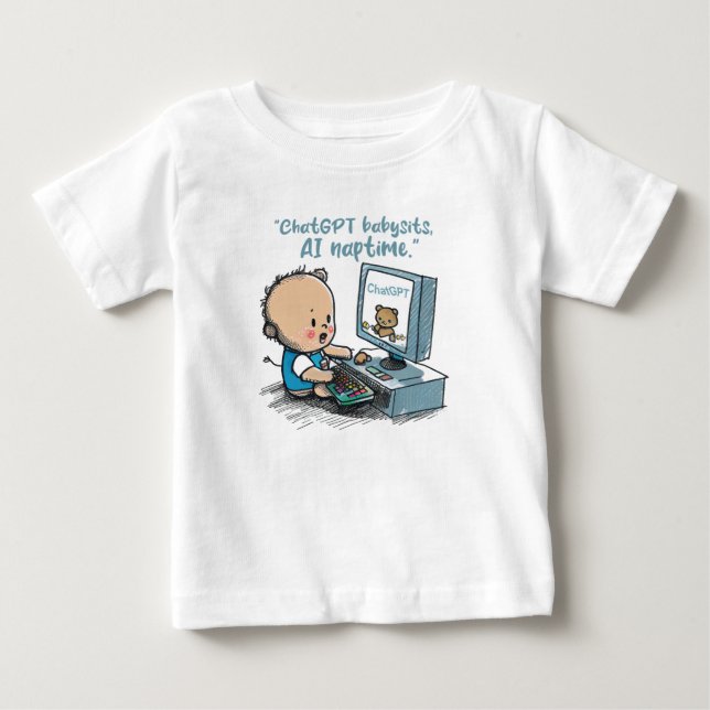 T-shirt Pour Bébé "ChatGPT's Junior Developer" Cadeaux de bébé génia (Devant)