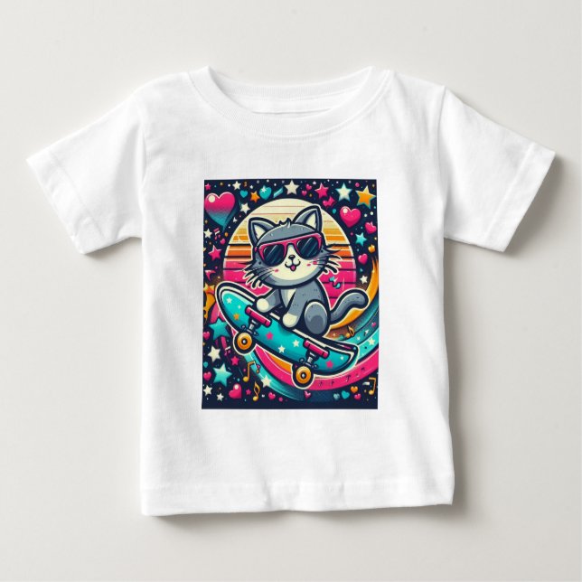 T-shirt Pour Bébé Chaton souriant (Devant)