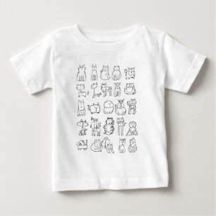T-shirt Pour Bébé Chats Chatons Et Doodles De Chat