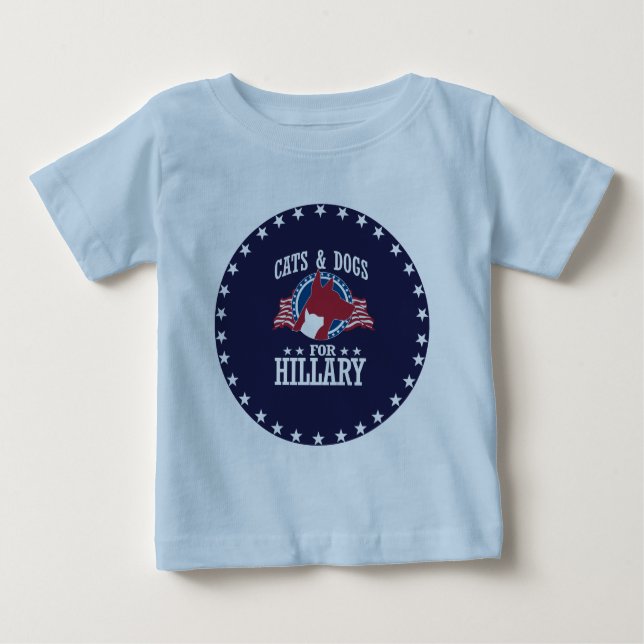 T-SHIRT POUR BÉBÉ CHATS ET CHIENS POUR HILLARY (Devant)