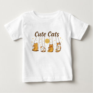 T-shirt Pour Bébé Chats mignons sur les balançoires Bodysuit bébé