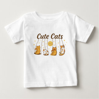 T-shirt Pour Bébé Chats mignons sur les balançoires Bodysuit bébé