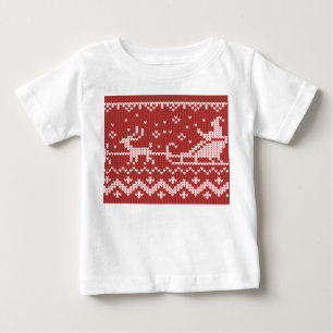 T-shirt Pour Bébé Chaudron moche Le Père Noël traîne et rennes