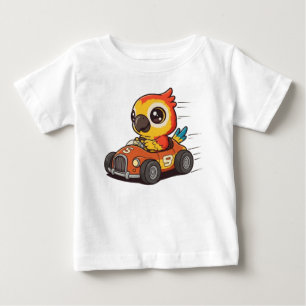 T-shirt Pour Bébé Chauffeur de voiture de course Cute Macaw
