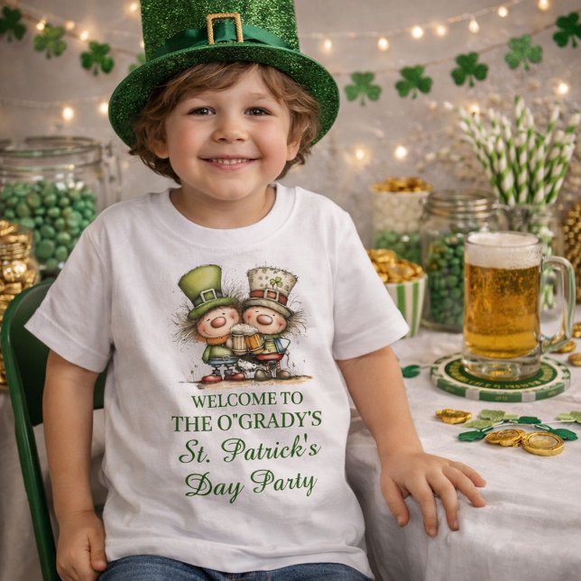 T-shirt Pour Bébé Cheerful St. Patrick’s Day Party Illustration (Créateur téléchargé)