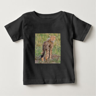 T-shirt Pour Bébé Cheetah Cub Dit Bonjour. T-shirt bébé