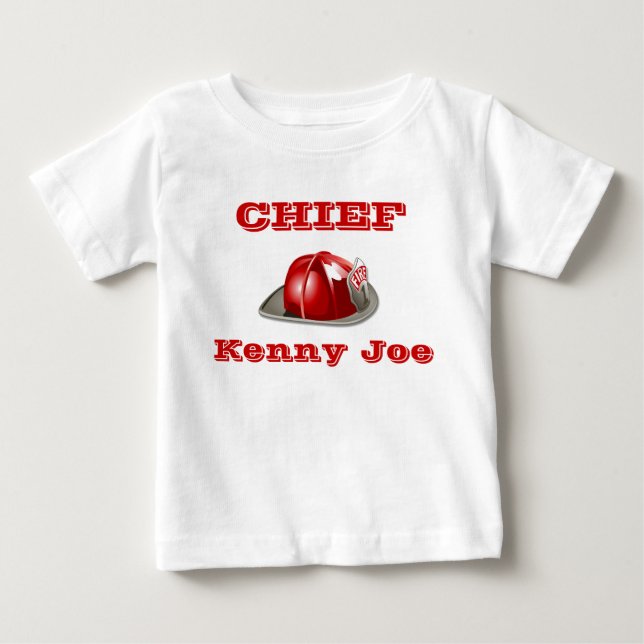 T-shirt Pour Bébé Chef des pompiers de Lil (Devant)