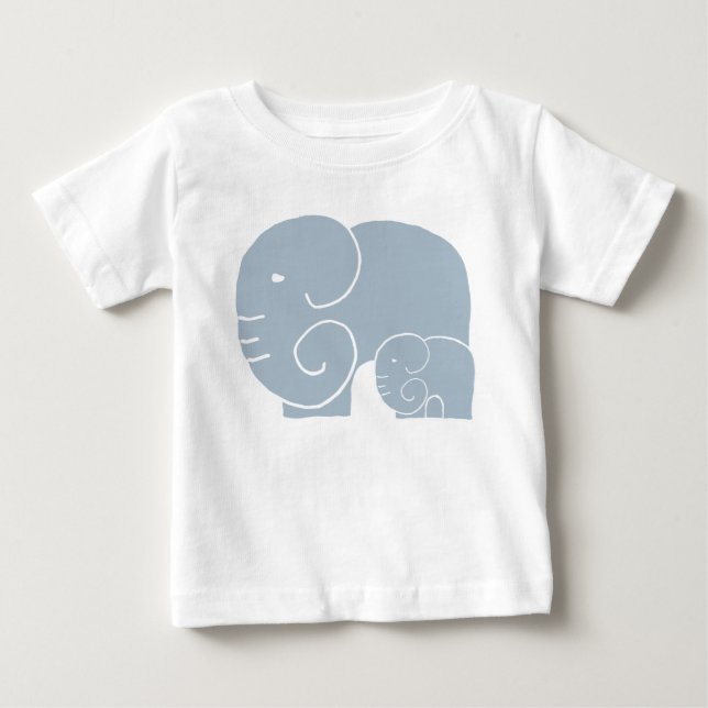 T-shirt Pour Bébé Chemin d'Eléphant Maman et Bébé (Devant)