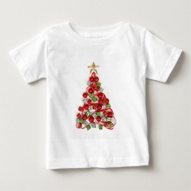 T-shirt Pour Bébé Chemise Arbre de Noël (Devant)