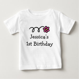 T-shirt Pour Bébé Chemise bébé 1er anniversaire   Nom de fille perso