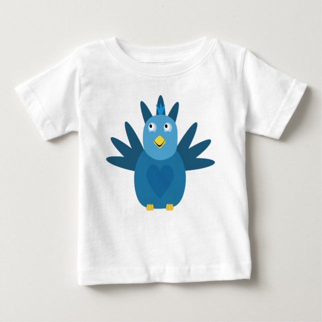 T-shirt Pour Bébé Chemise Bébé Bleu Cute (Devant)