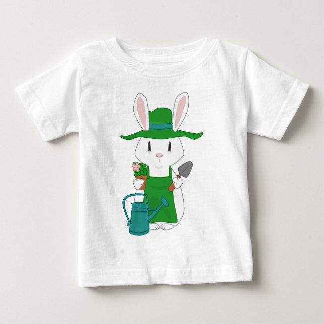 T-shirt Pour Bébé Chemise bébé Bunny Gardener (Devant)