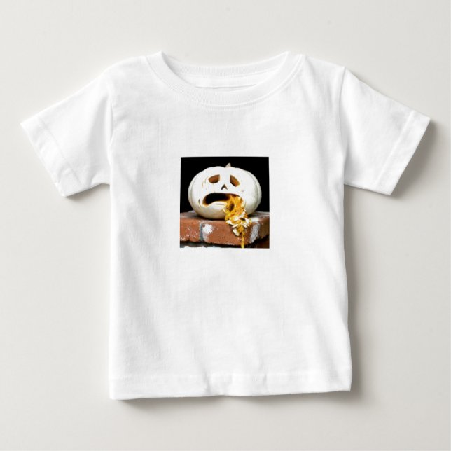 T-shirt Pour Bébé Chemise bébé Citrouille malade - "Barfy" (Devant)