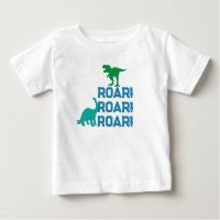 Chemise bébé Dino - Nom et âge personnalisés Tee