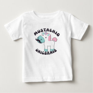 T-shirt Pour Bébé Chemise bébé Mustachio Unicornio