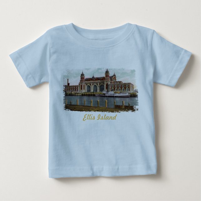T-shirt Pour Bébé Chemise bébé peinte Ellis Island (Devant)