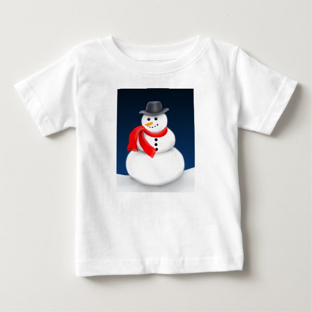 T-shirt Pour Bébé Chemise bébé petit motoneige mignonne (Devant)