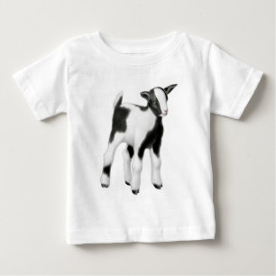 T-shirt Pour Bébé Chemise blanche noire de bébé d'enfant de chèvr