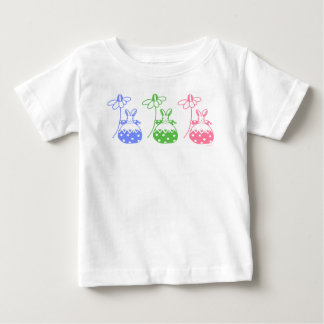 T-shirt Pour Bébé Chemise Blue,Pink et Green Daisy Bunny