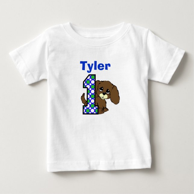 T-shirt Pour Bébé Chemise Chien Chien Chien Chien, Premier Anniversa (Devant)