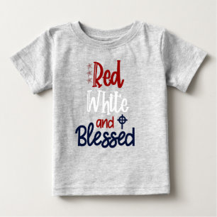 T-shirt Pour Bébé Chemise chrétienne patriotique bénie le 4 juille