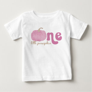 T-shirt Pour Bébé Chemise Citrouille rose Premier anniversaire