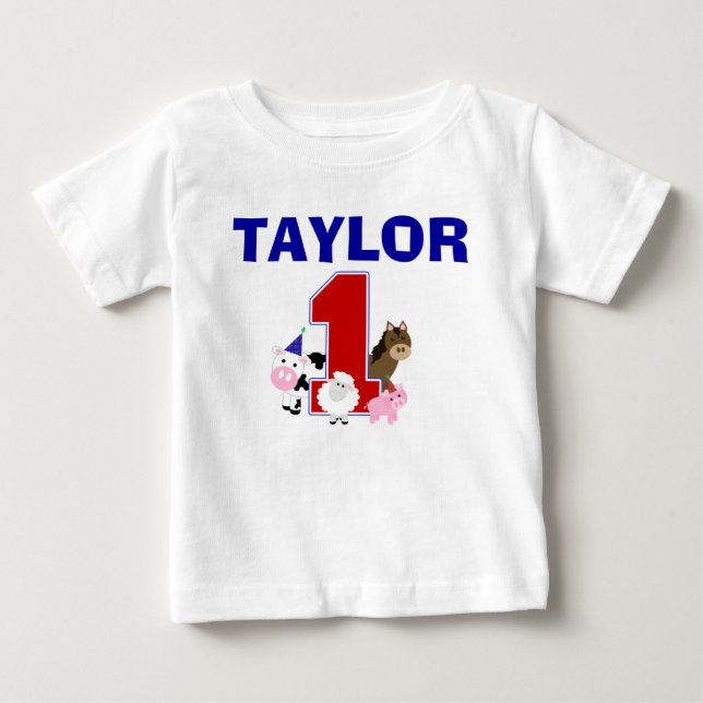 T-shirt Pour Bébé Chemise d'anniversaire Barnyard (Devant)
