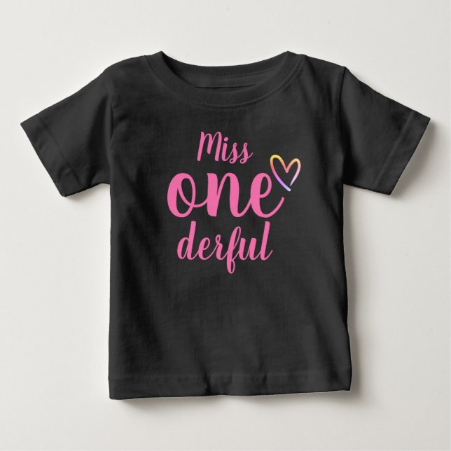 T-shirt Pour Bébé Chemise d'anniversaire de bébés de Mlle Onederful (Devant)