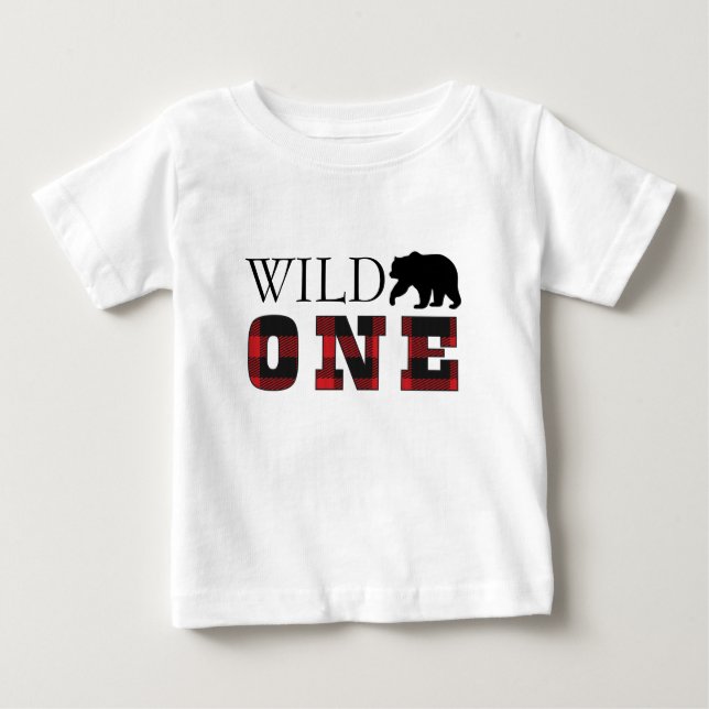 T-shirt Pour Bébé Chemise d'anniversaire de Buffalo Plaid (Devant)