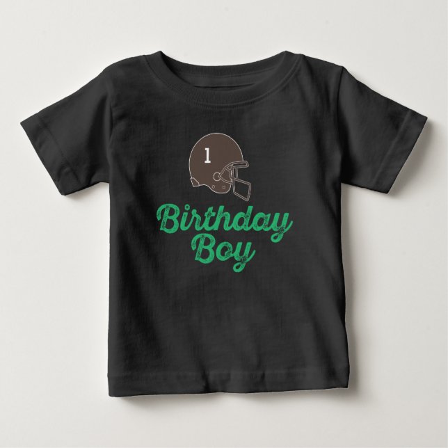 T-shirt Pour Bébé Chemise d'anniversaire de football sur mesure (Devant)