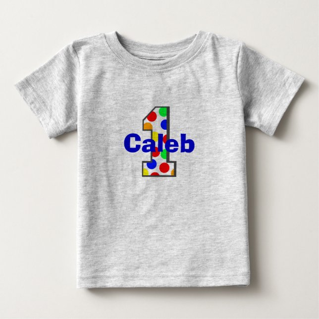 T-shirt Pour Bébé Chemise d'anniversaire des Pois arc-en-ciel (Devant)