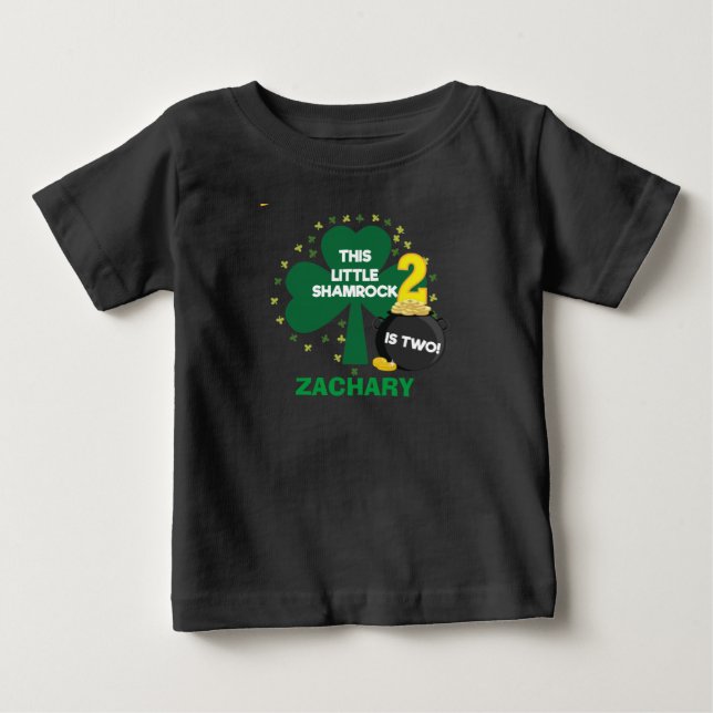 T-shirt Pour Bébé Chemise d'anniversaire irlandaise shamrock pour St (Devant)