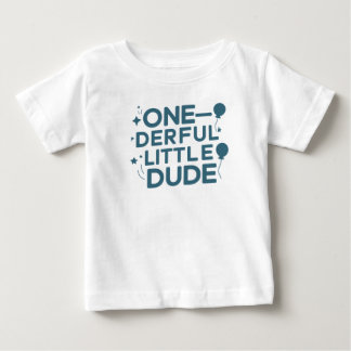 T-shirt Pour Bébé Chemise d'anniversaire Little Dude Blue
