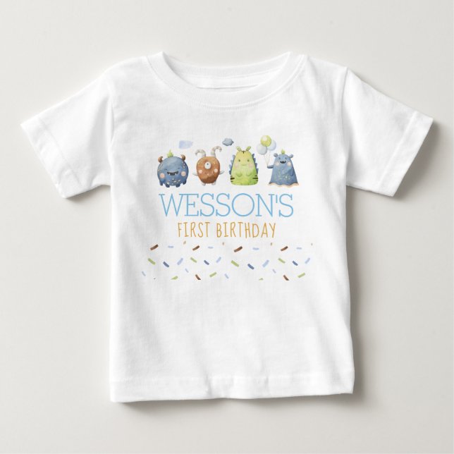 T-shirt Pour Bébé Chemise d'anniversaire Monster (Devant)