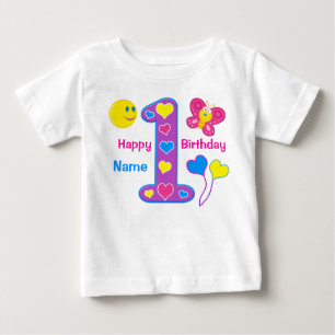 T-shirt Pour Bébé Chemise d'anniversaire pour filles personnalisées,