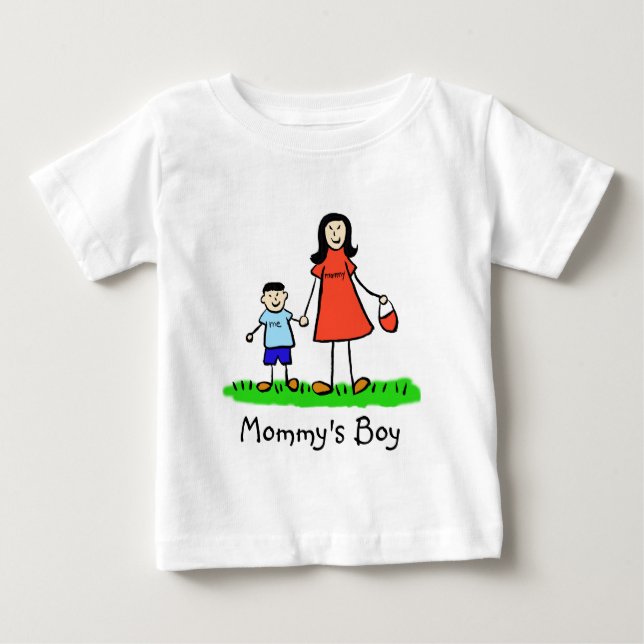 T-shirt Pour Bébé Chemise d'art de famille personnalisée mère et fil (Devant)
