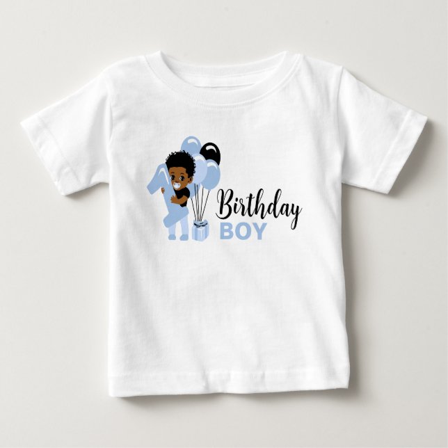 T-shirt Pour Bébé Chemise de 1er anniversaire pour garçon afro-améri (Devant)