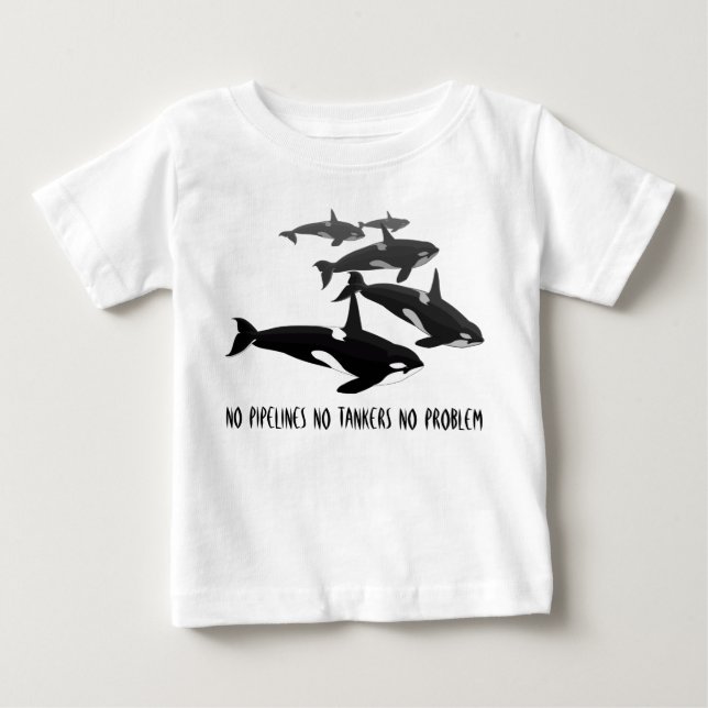 T-shirt Pour Bébé Chemise de baleine d'orque personnalisée par (Devant)