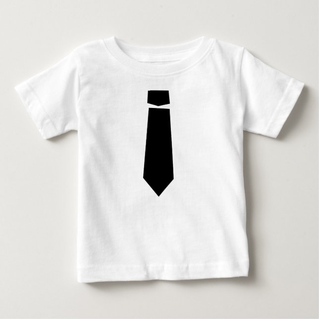 T-shirt Pour Bébé Chemise de base en Cravate noire (Devant)