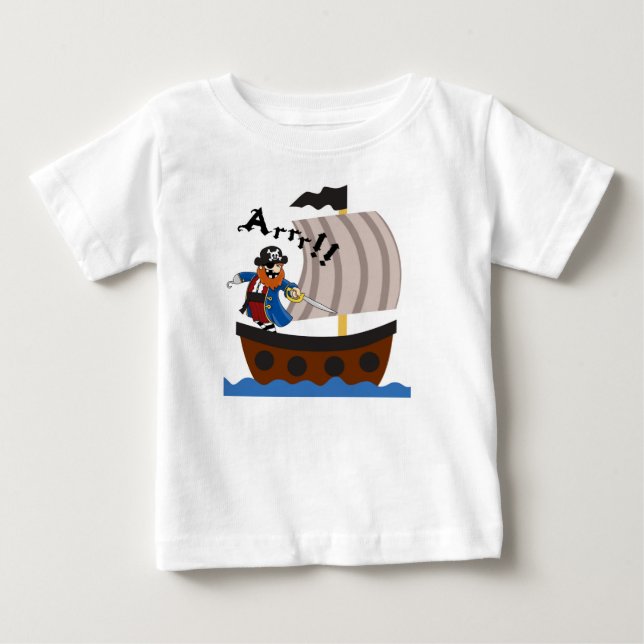 T-shirt Pour Bébé Chemise de bateau pirate et pirate (Devant)