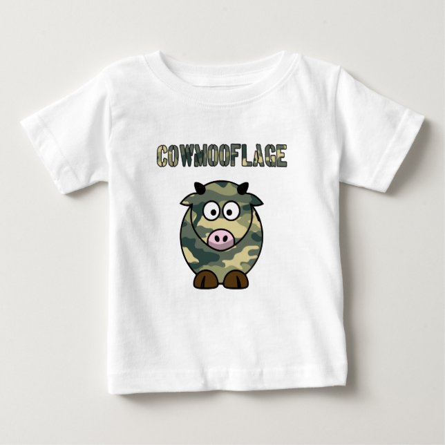 T-shirt Pour Bébé chemise de camouflage de calembour de vache à (Devant)