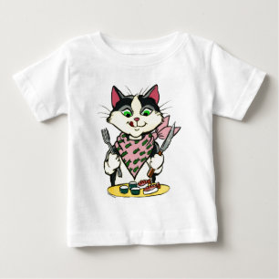 T-shirt Pour Bébé Chemise de chat de sushi