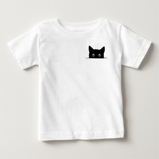 T-shirt Pour Bébé Chemise de chat mignonne, Cachette de chat cachée  (Devant)