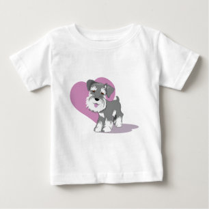 T-shirt Pour Bébé Chemise de chiot de Schnauzer miniature d'amour