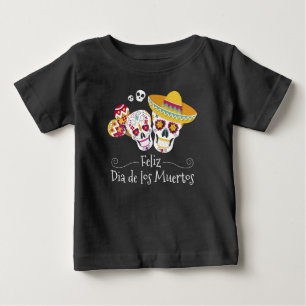 T-shirt Pour Bébé Chemise de douille de Colorful Dia de Muertos
