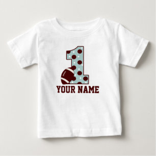 T-shirt Pour Bébé Chemise de football 1er Anniversaire Brown bleu