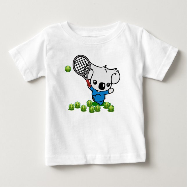T-shirt Pour Bébé Chemise de koala de tennis (Devant)
