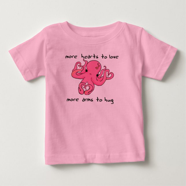 T-shirt Pour Bébé Chemise de la Saint-Valentin Octopus (Devant)