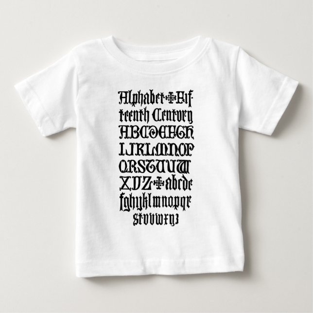 T-shirt Pour Bébé Chemise de lettres gothiques (Devant)